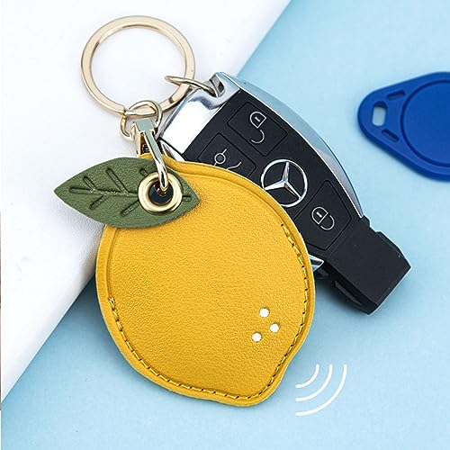 VBANU Universal Smart Tag Holder Fit for Tile Mate, AirTag, Galaxy SmartTag, eufy SmartTrack Link, Key Fob, Leather Cute Air Tracker Case with Key Rings, (Lemon) - Image 5