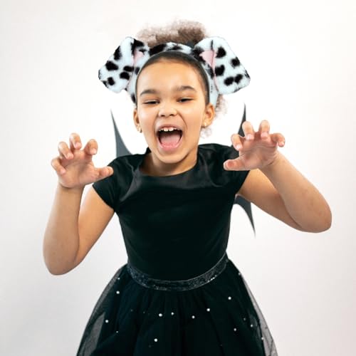 Beviliu Dalmatian Dog Ears Headband - Realistic Puppy Hairband Fluffy Adult Dogs Costume for Halloween Party Cosplay Washing Makeup - Image 2