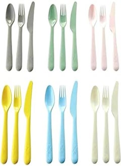 Generic Ikea Kalas 18-Piece BPA-Free Flatware Set, Multicolored 