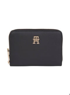 TOMMY HILFIGER Women's Zip Around Wallet, Black - Recycled Polyester  - Image 1