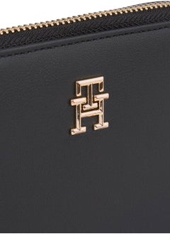 TOMMY HILFIGER Women's Zip Around Wallet, Black - Recycled Polyester  - Image 3