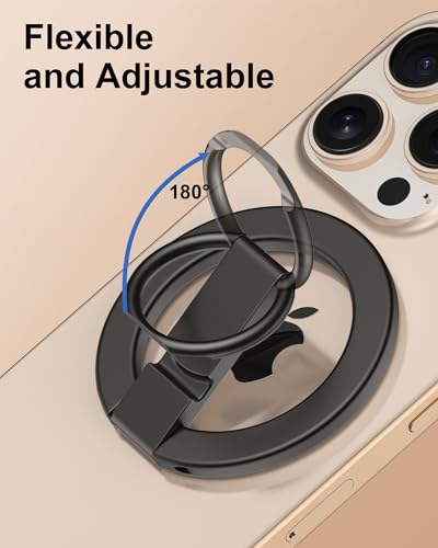AILKIN iPhone 17e Magnetic Phone Ring Holder for Hand, AILKIN MagSafe Cell Phone Ring Holder Grip, Mag Safe Phone Ring Finger Holder for iPhone 17 16 15 14 13 12 Pro Max, iPhone 17e MagSafe Kickstand-Grey - Image 3