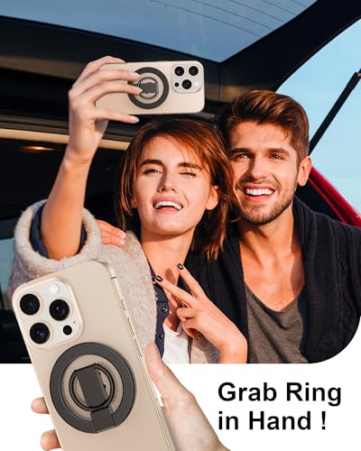 AILKIN iPhone 17e Magnetic Phone Ring Holder for Hand, AILKIN MagSafe Cell Phone Ring Holder Grip, Mag Safe Phone Ring Finger Holder for iPhone 17 16 15 14 13 12 Pro Max, iPhone 17e MagSafe Kickstand-Grey - Image 2