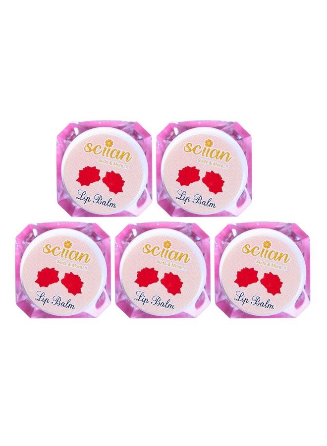 SCIIAN Rose Lip Balm for Naturally Glowing and Hydrated Lips 10 gm | Moisturizing Lip Balm | Lip Balm for Dry Lips | Lip Balm for Women | Lip Balm for Dark Lips to Lighten | Lip Balm with spf | Pack of 5 - Image 1