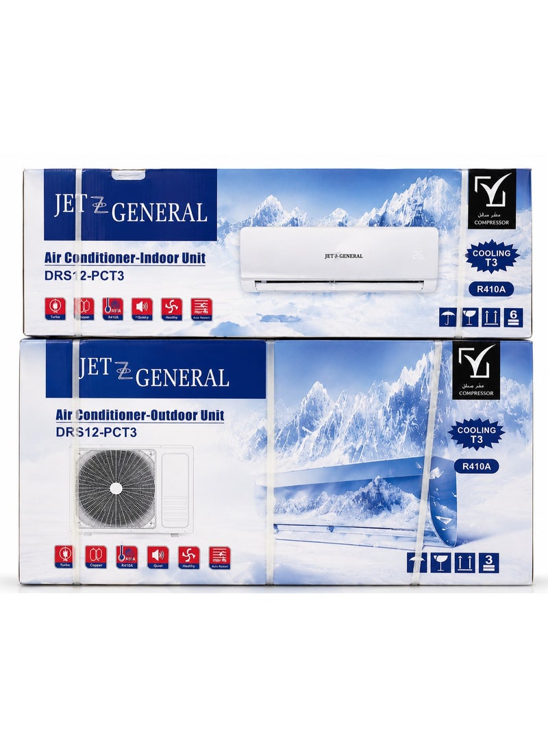 Jet General 1 Ton Split Wall Mounted Air Conditioner 4 Star – Model DRS12-PCT3 - Image 1