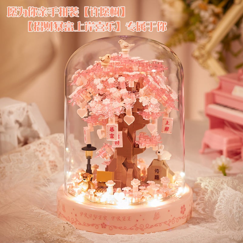 Building Blocks Assembled Flowers Adult Version Puzzle Tree House Ornaments For Girlfriend Christmas Birthday - Image 3