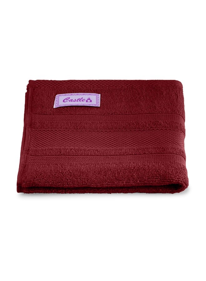 BYFT Home Castle (Maroon) Premium Cotton Hand Towel (50 X 90 Cm-Set Of 1) Highly Absorbent, High Quality Bath Linen With Diamond Dobby 550 Gsm - Image 2