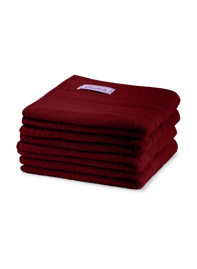 BYFT Home Castle (Maroon) Premium Cotton Hand Towel (50 X 90 Cm-Set Of 1) Highly Absorbent, High Quality Bath Linen With Diamond Dobby 550 Gsm - Image 4