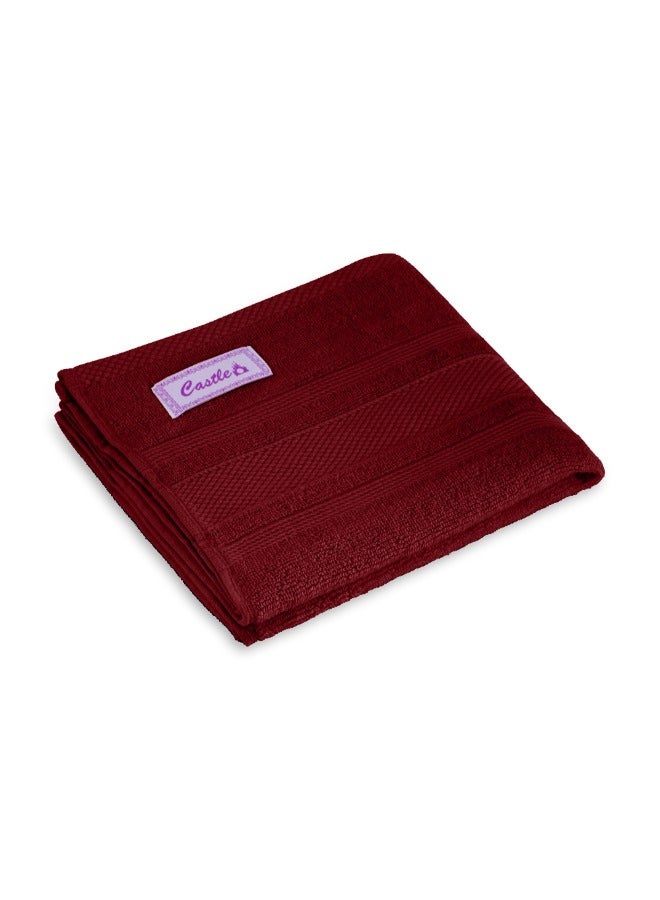 BYFT Home Castle (Maroon) Premium Cotton Hand Towel (50 X 90 Cm-Set Of 1) Highly Absorbent, High Quality Bath Linen With Diamond Dobby 550 Gsm - Image 3