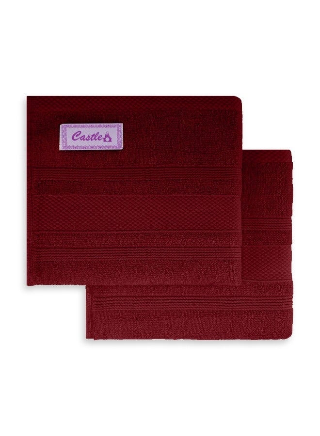 BYFT Home Castle (Maroon) Premium Cotton Hand Towel (50 X 90 Cm-Set Of 1) Highly Absorbent, High Quality Bath Linen With Diamond Dobby 550 Gsm - Image 5