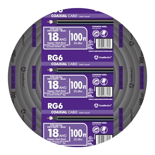 Southwire 56918443 Rg6 Quad Shield CATV Communication Cable 100 Ft Coil; 100' - Image 2