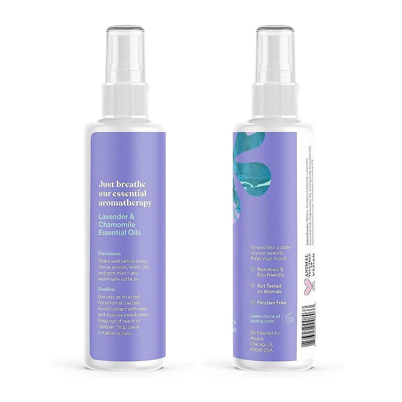 Asutra ASUTRA Multi-Use Essential Oil Aromatherapy Pillow Spray (Lavender & Chamomile), 4 fl oz – Mist for Face, Body, Rooms & Linens – Car, Fabric, and Bathroom Freshener  - Image 3