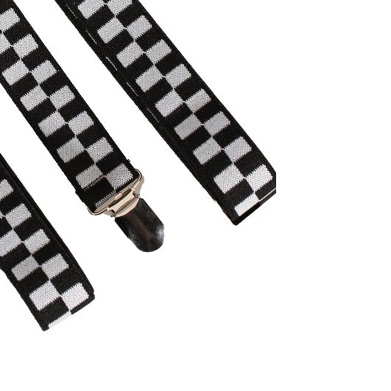2pcs Checkered Clip- Elastic Y-back Suspender (Black+White) - Image 5