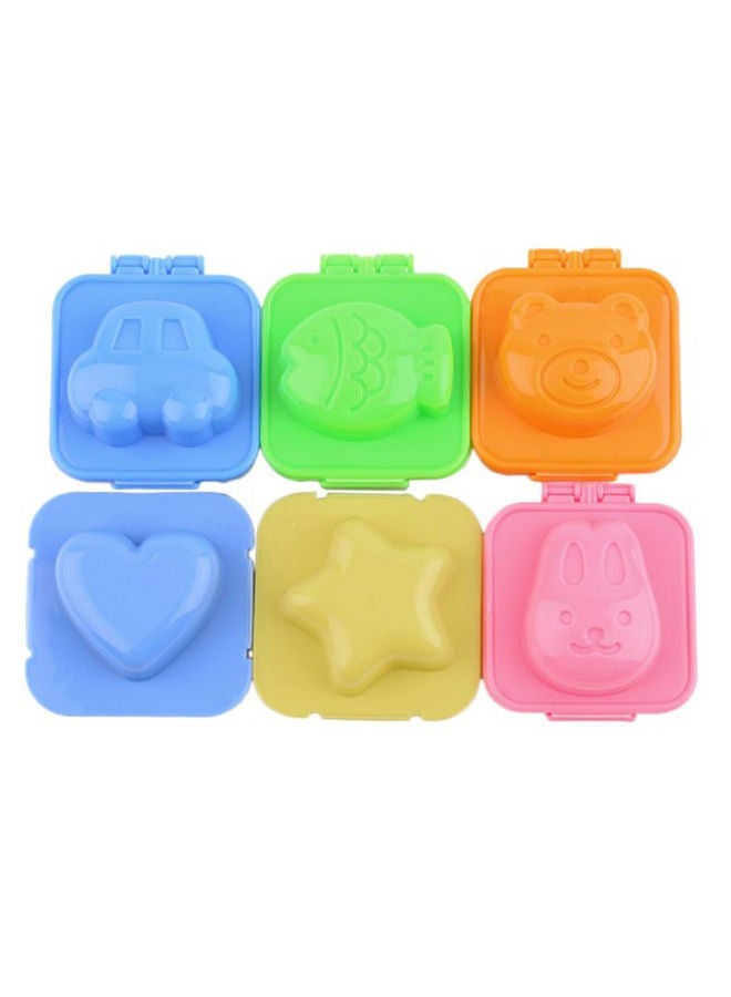 NIBEMINENT 6-Piece Boiled Egg Sushi Rice Mold Set Multicolour 6.5 x 7.5centimeter - Image 1