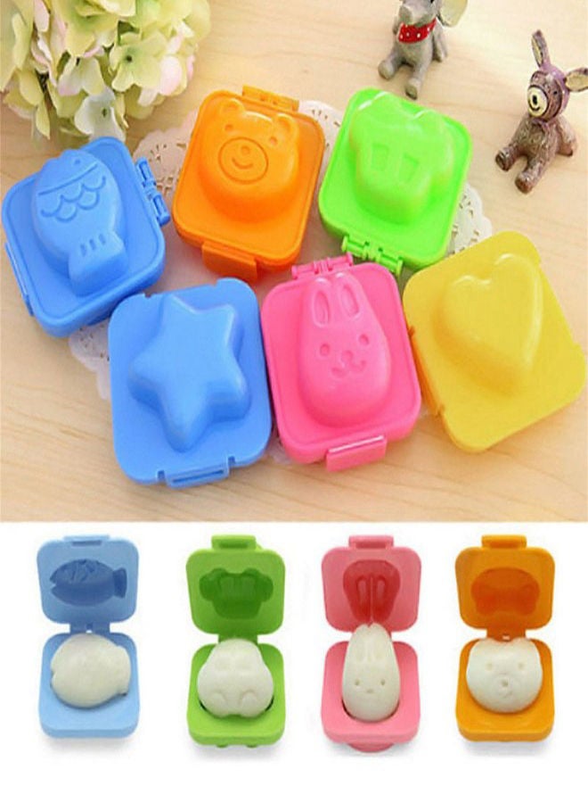 NIBEMINENT 6-Piece Boiled Egg Sushi Rice Mold Set Multicolour 6.5 x 7.5centimeter - Image 2