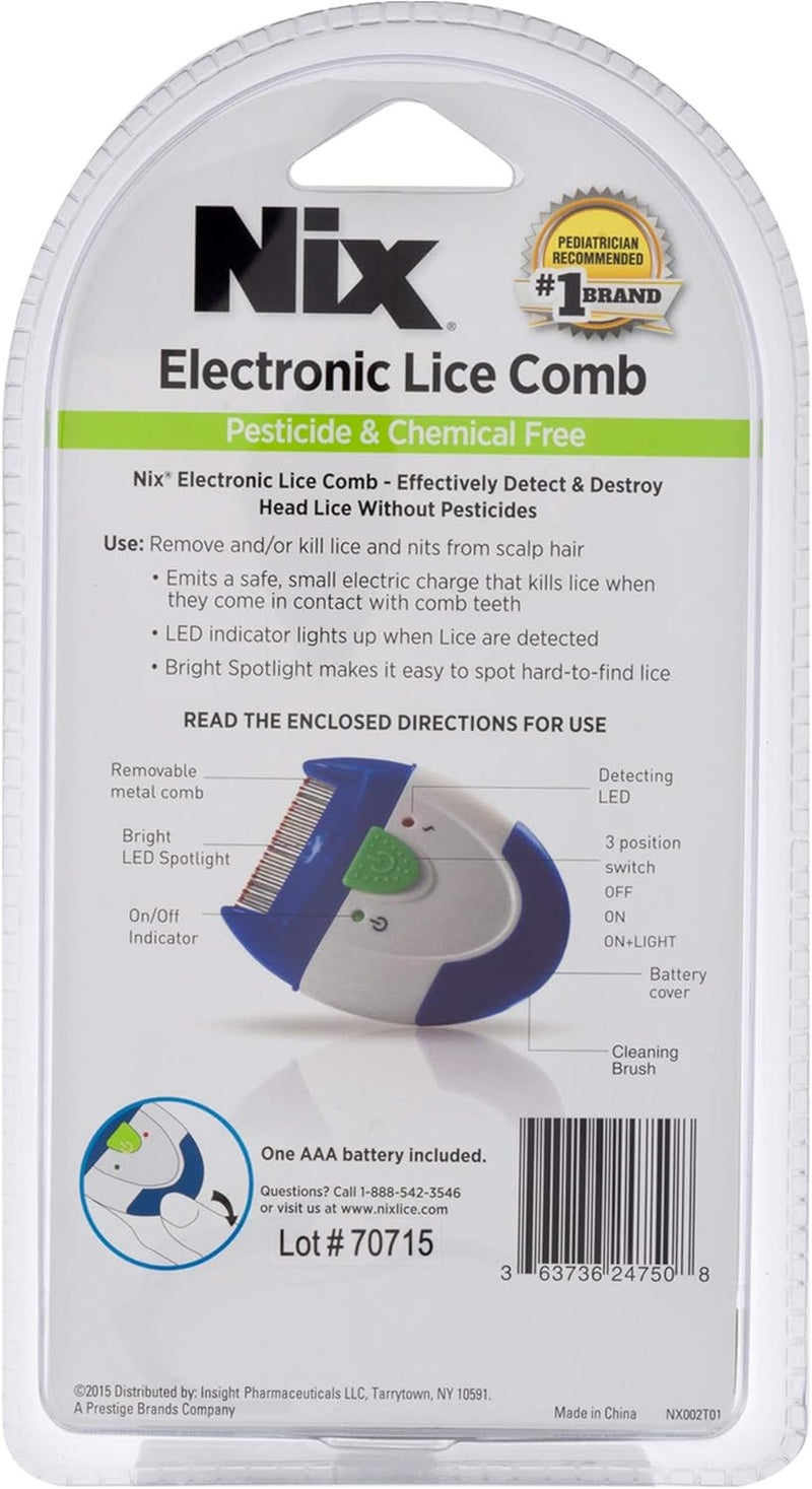 NIX Electronic Lice Comb, Effective Lice Treatment without Pesticides or Chemicals, 1 Count - Image 5