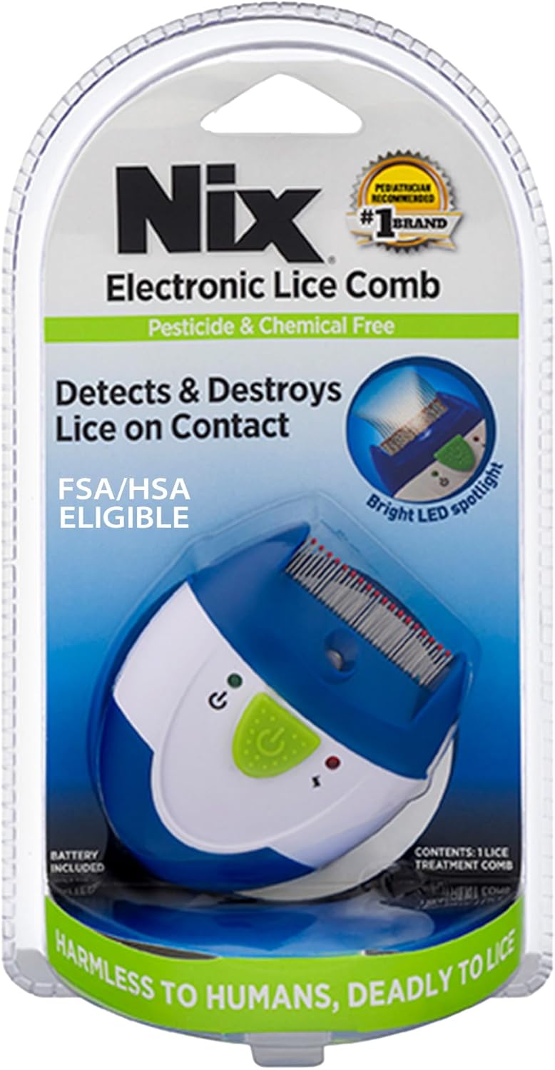 NIX Electronic Lice Comb, Effective Lice Treatment without Pesticides or Chemicals, 1 Count - Image 1
