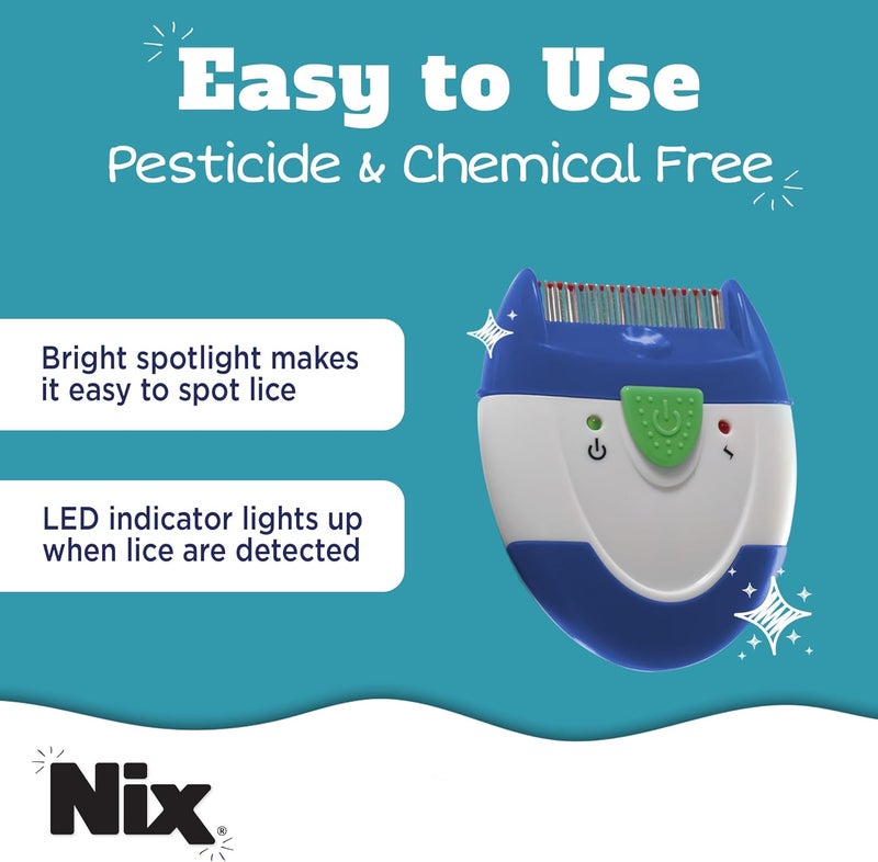 NIX Electronic Lice Comb, Effective Lice Treatment without Pesticides or Chemicals, 1 Count - Image 3