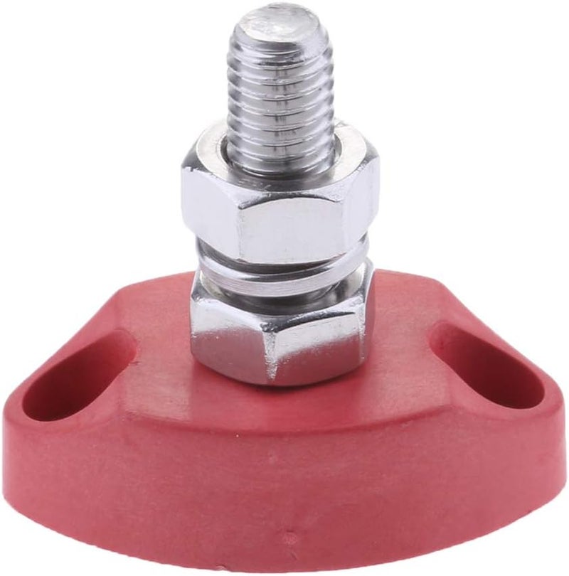 klarako 4pcs DC 12V Bus Bar Terminal Block 1/4 inch 6mm Positive Insulated Single Stud Power and Ground Junction Post Red+Black - Image 5