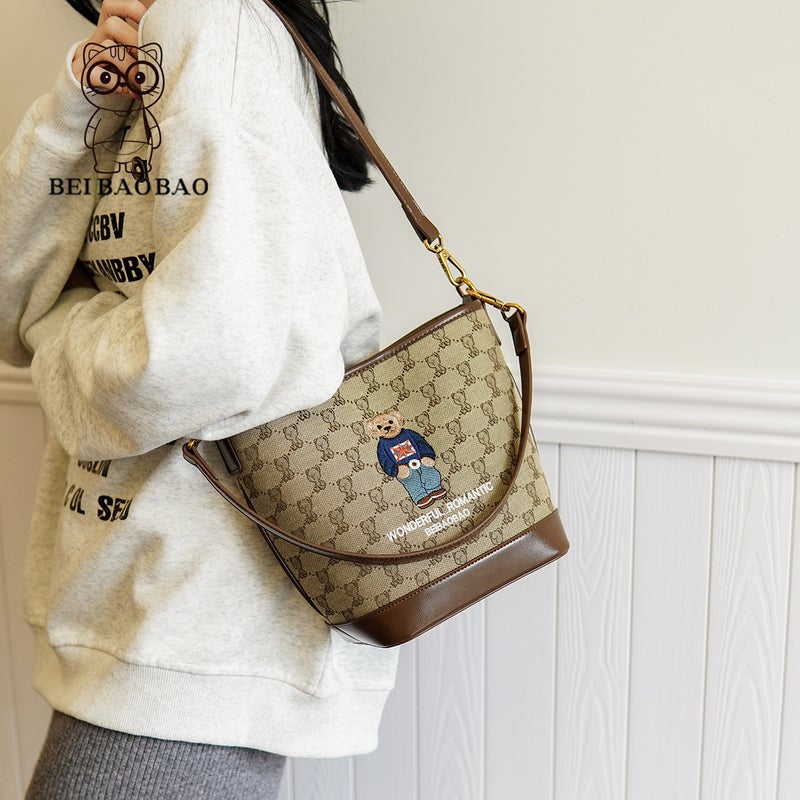 North Bag Fashion Women'S Bag Bear Embroidered Mother Bag Casual Shoulder Crossbody Bag - Image 3