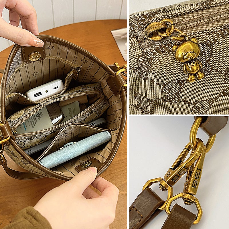 North Bag Fashion Women'S Bag Bear Embroidered Mother Bag Casual Shoulder Crossbody Bag - Image 5