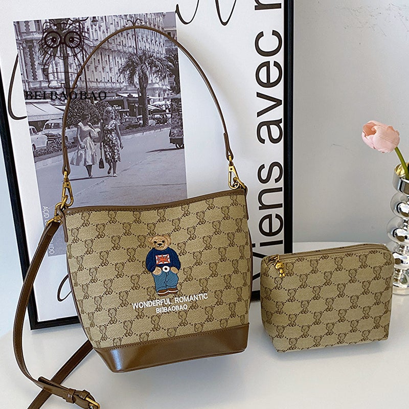 North Bag Fashion Women'S Bag Bear Embroidered Mother Bag Casual Shoulder Crossbody Bag - Image 1