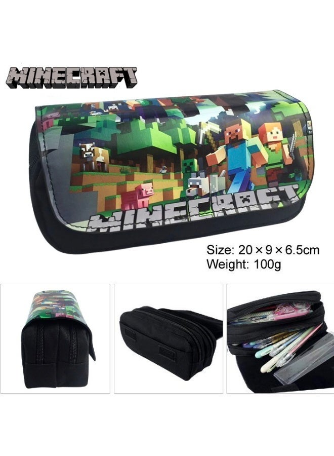 Minecraft Multifunctional Pencil Case Multicolour Large Capacity Zipper Stationery Pouch Portable Storage Bag for Students Kids - Image 2