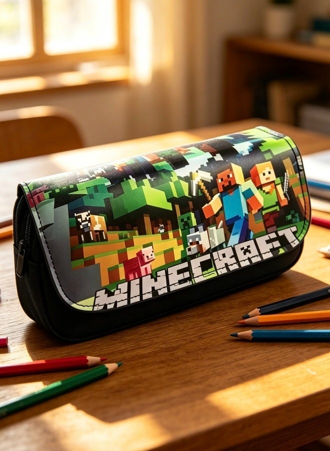 Minecraft Multifunctional Pencil Case Multicolour Large Capacity Zipper Stationery Pouch Portable Storage Bag for Students Kids - Image 3
