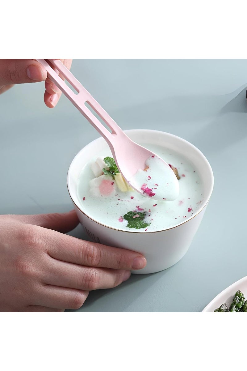 3 in 1 Plastic Cutlery Set - Spoon, Fork and Knife for Kitchen Use, Perfect for Kids, Travel, School, Picnics and Meals - Multicolor - Image 2