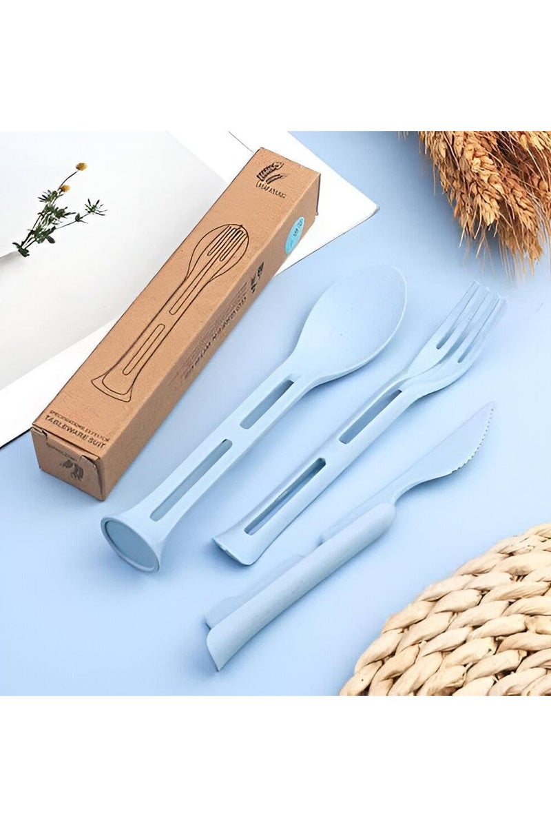 3 in 1 Plastic Cutlery Set - Spoon, Fork and Knife for Kitchen Use, Perfect for Kids, Travel, School, Picnics and Meals - Multicolor - Image 5