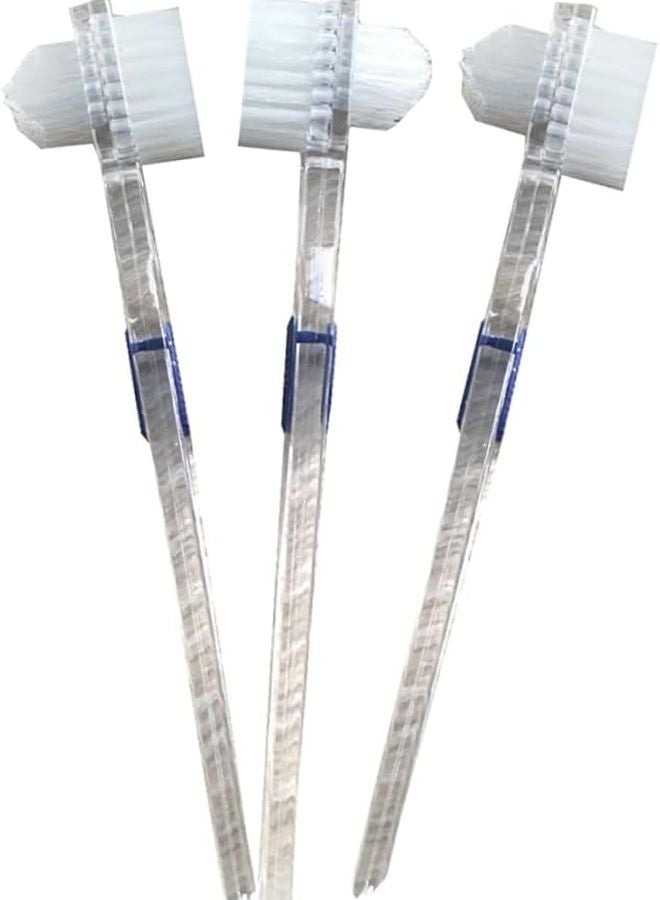 2Pcs Transparent Denture Brush Double Sided Cleaning Tool with Non Slip Handle - Image 2