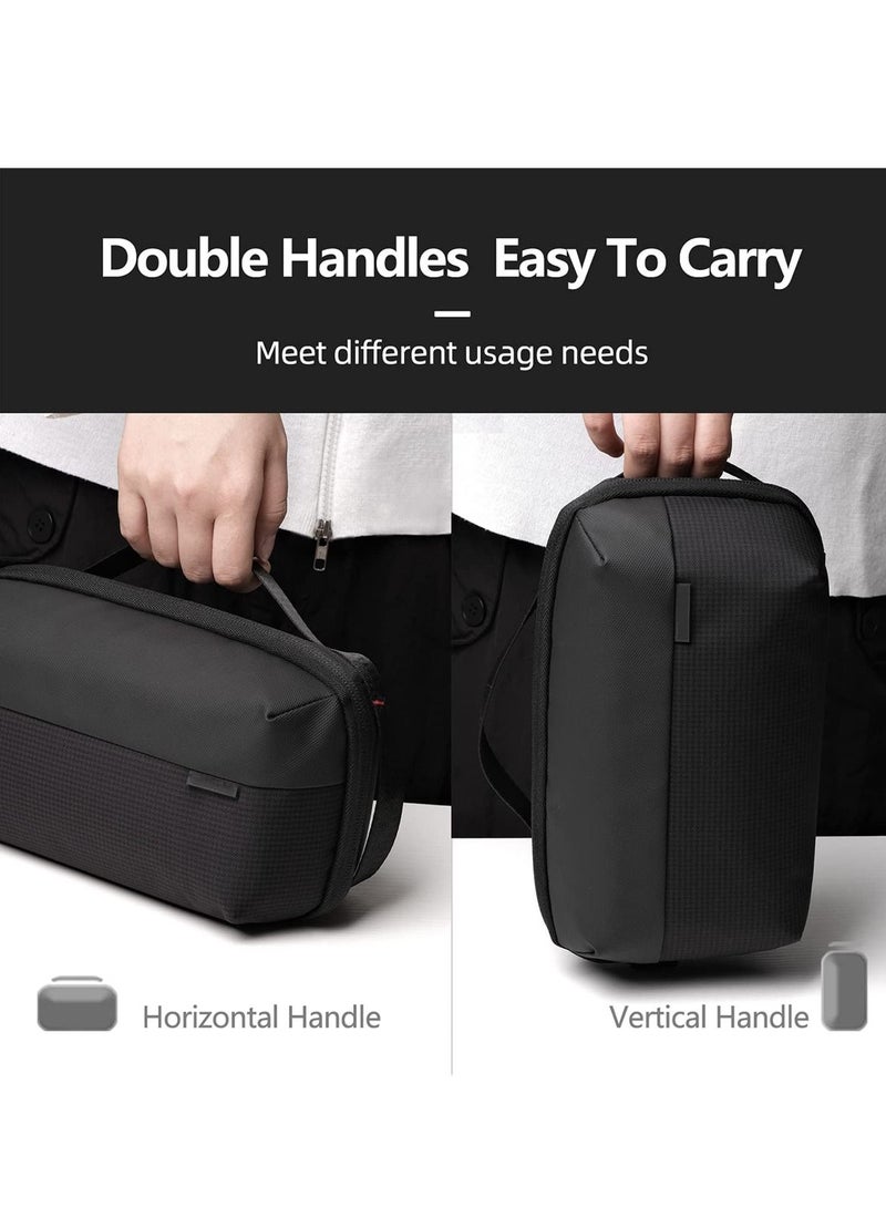 SYOSI Electronics Organizer, Waterproof Travel Accessory Handle Bag for Tech Pouch for Cables, Camera Batteries, Power Bank, SD TF Cards, Black - Image 5