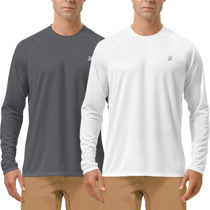 Roadbox Men's Rash Guard Short Sleeve, UPF 50+ UV Sun Protection SPF Shirts, Quick Dry Lightweight Fishing Swim T-Shirt - Image 1