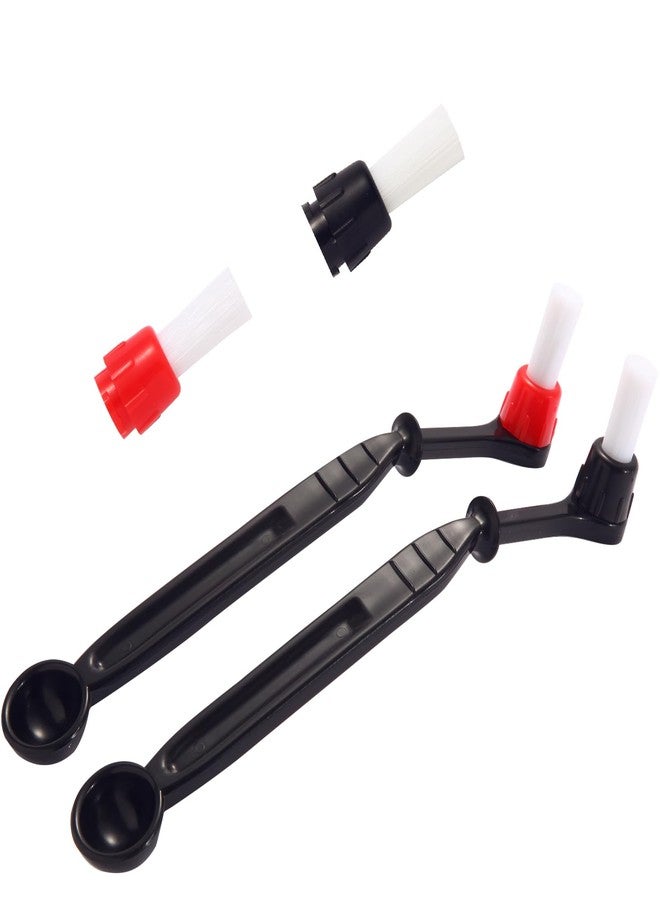 Abeskch Coffee Machine Cleaning Brush Kit - 2 Coffee Cleaning Brushes With Spoons and 2 Removable Brush Heads for Espresso Machine and Coffee Grinder - Image 1