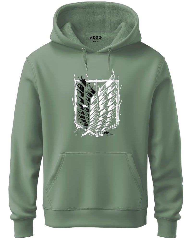 ADRO Men's Cotton Neck Hooded Sweatshirt (H22-1-WINN-PT_Pista_L) - Image 1
