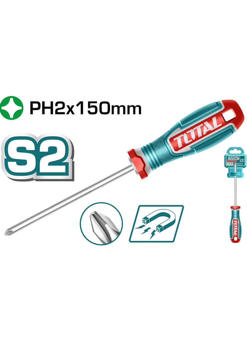 TOTAL Phillips ScrewDriver PH2Χ150mm TSDPH2150 - Image 2