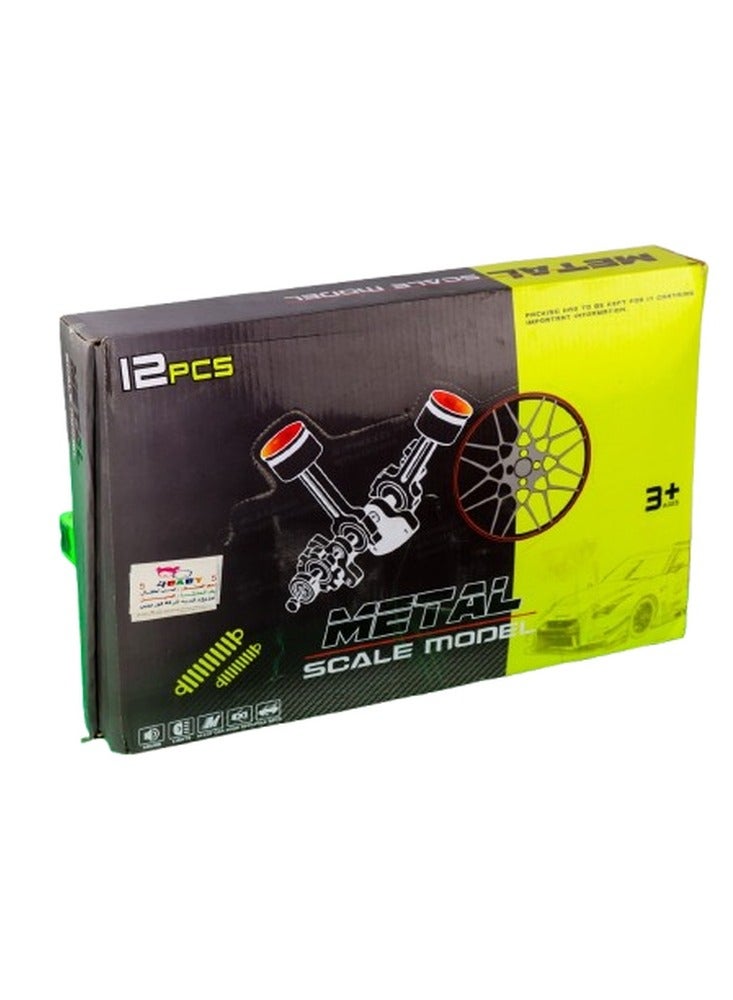 سيارات معدنية داي كاست 12 قطعة - 3642D - Image 1