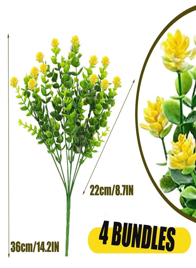 7Queen Artificial Fake Flowers, Faux Outdoor Plastic Plants UV Resistant Shrubs Outside Indoor Decorations UV Resistant No Fade Faux Plastic Plants Garden Porch Window Box Décor4 Bundles - Image 2