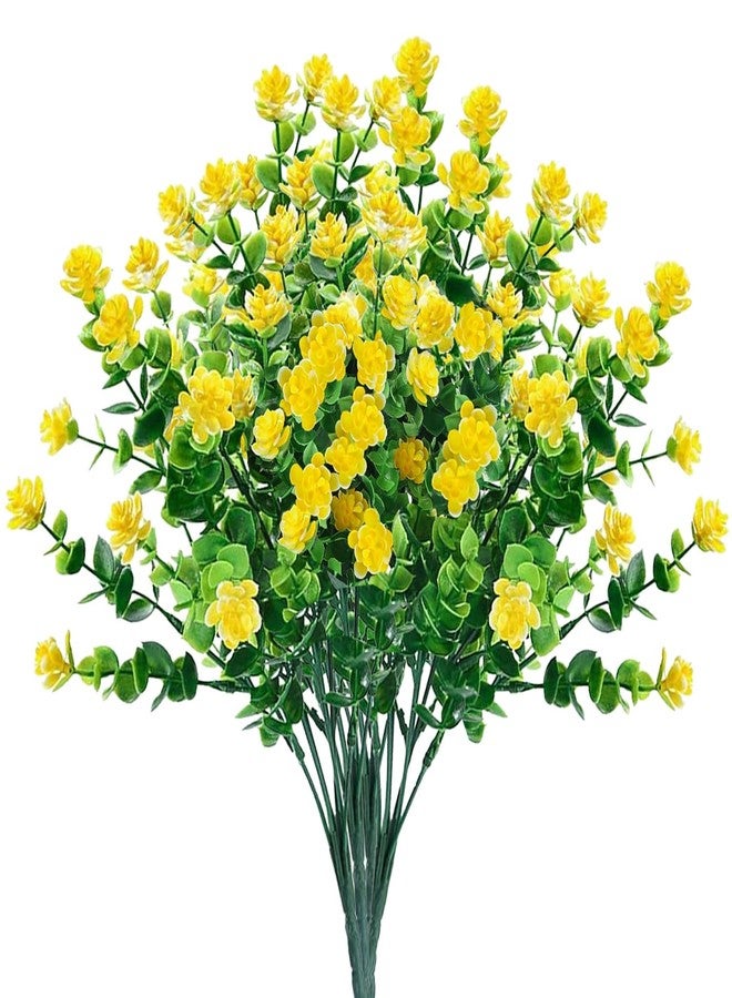 7Queen Artificial Fake Flowers, Faux Outdoor Plastic Plants UV Resistant Shrubs Outside Indoor Decorations UV Resistant No Fade Faux Plastic Plants Garden Porch Window Box Décor4 Bundles - Image 1