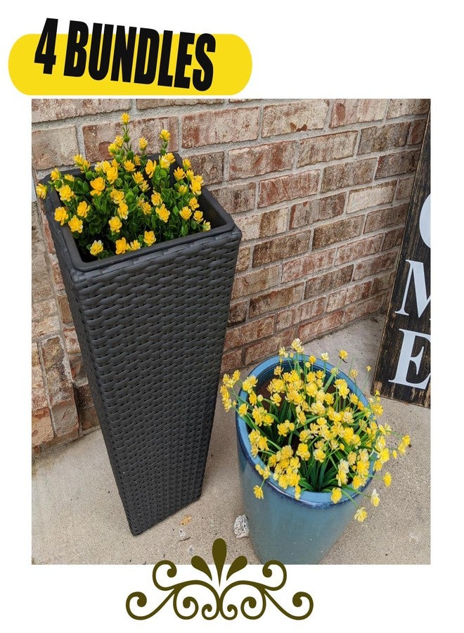 7Queen Artificial Fake Flowers, Faux Outdoor Plastic Plants UV Resistant Shrubs Outside Indoor Decorations UV Resistant No Fade Faux Plastic Plants Garden Porch Window Box Décor4 Bundles - Image 3