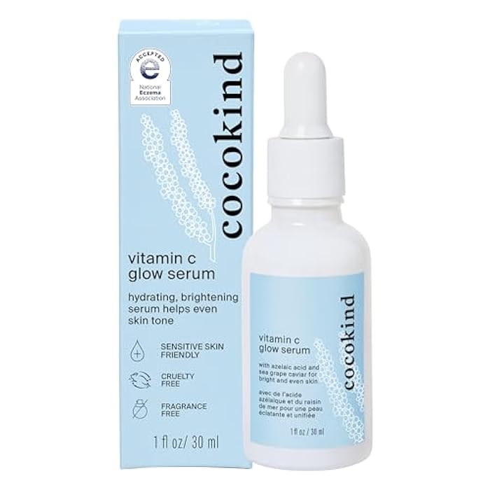 Cocokind Vitamin C Glow Serum with Azelaic Acid and Sea Grape Caviar for Bright and Even Skin, 1 Fl Oz - Image 1