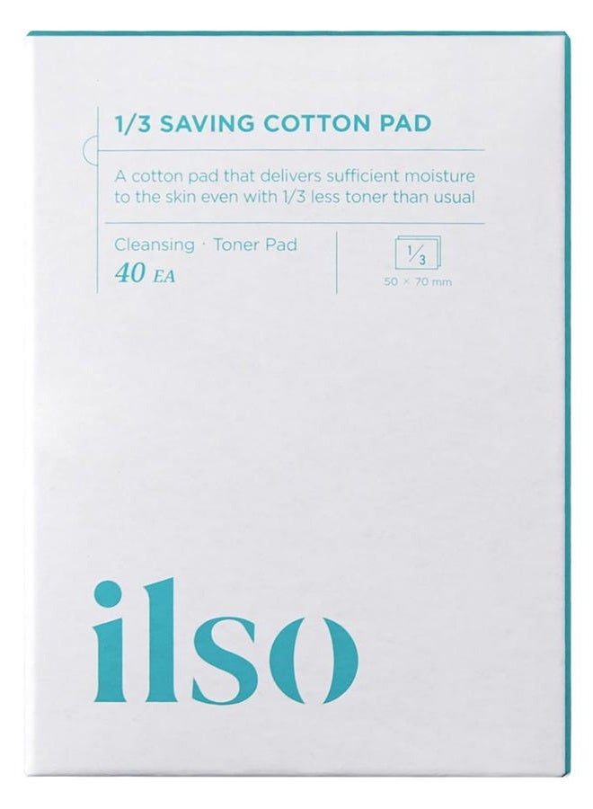ilso وسادة قطنية إيلسو 1/3 موفرة، طبقة رقيقة مثالية لوسادة التونر و القناع، 40 ورقة، العناية بالبشرة الكورية (50 × 70 مم) - Image 1
