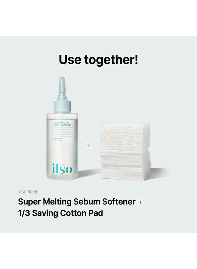 ilso وسادة قطنية إيلسو 1/3 موفرة، طبقة رقيقة مثالية لوسادة التونر و القناع، 40 ورقة، العناية بالبشرة الكورية (50 × 70 مم) - Image 3