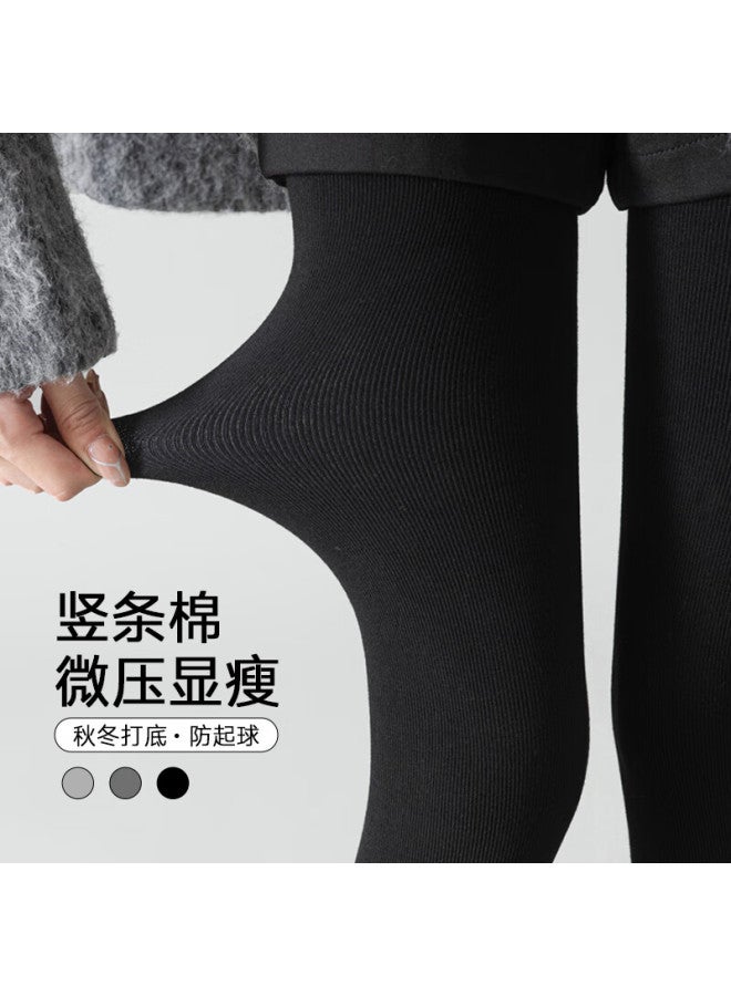 Snowflying Women's Gray Leggings Spring Autumn Slim Fit Micro Compression Thickened Fleece Lined Tights For Winter Outdoor Wear
