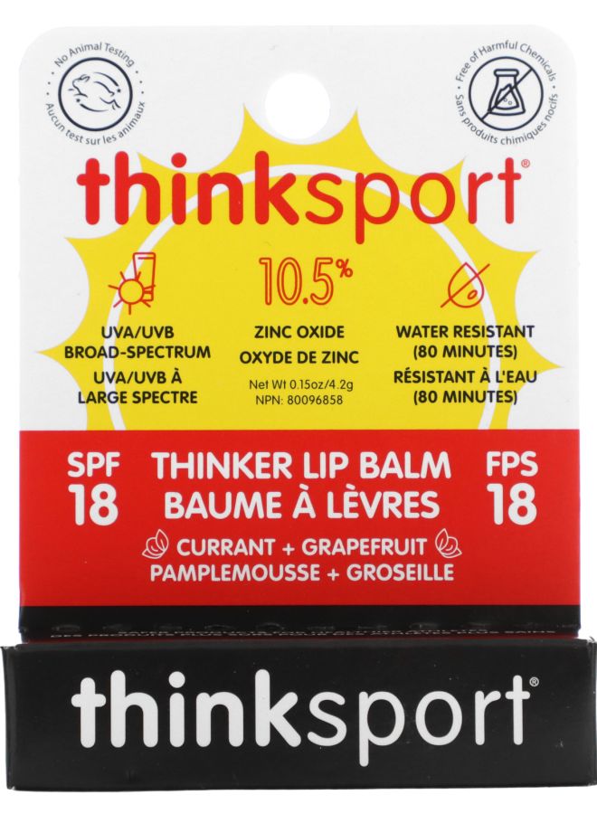Thinksport Thinker Lip Balm SPF 18 Currant + Grapefruit 0.15 oz (4.2 g)