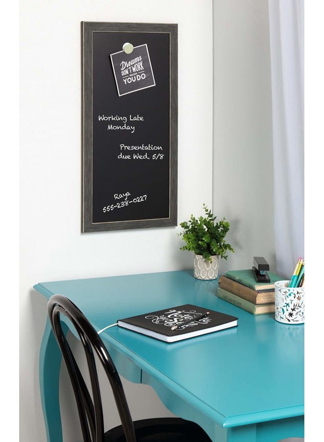 DesignOvation Wyth Framed Magnetic Chalkboard, 13x26, Gray - Image 4
