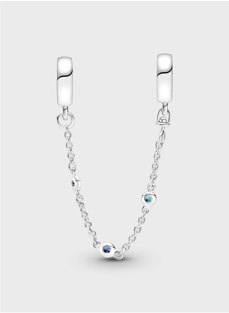 PANDORA Triple Blue Stone Safety Chain