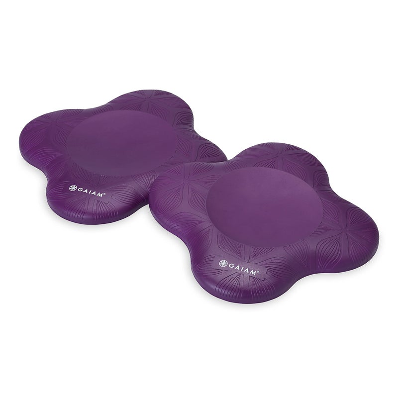 Gaiam Yoga Knee Pads (Set of 2) - Yoga Props and Accessories for Women / Men Cushions Knees and Elbows for Fitness, Travel, Meditation, Kneeling, Balance, Floor, Pilates Purple - Image 1