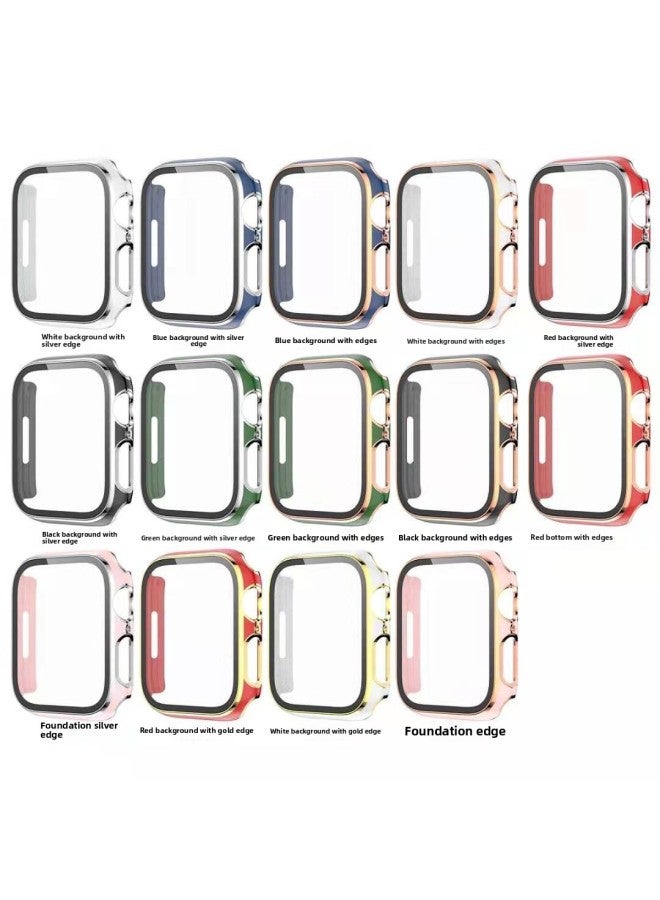 Suitable For Iphone 7 Generation Watch Protective Case For Apple Watch Se Electroplated PC Case + Tempered Film Integrated Case-Color:Phnom Penh With White Background-Exterior Dimension:40mm - Image 2