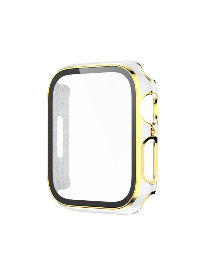 Suitable For Iphone 7 Generation Watch Protective Case For Apple Watch Se Electroplated PC Case + Tempered Film Integrated Case-Color:Phnom Penh With White Background-Exterior Dimension:40mm - Image 1